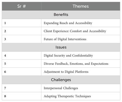 From face-to-face to screen-to-screen: exploring the multifaceted dimensions of digital mental health care